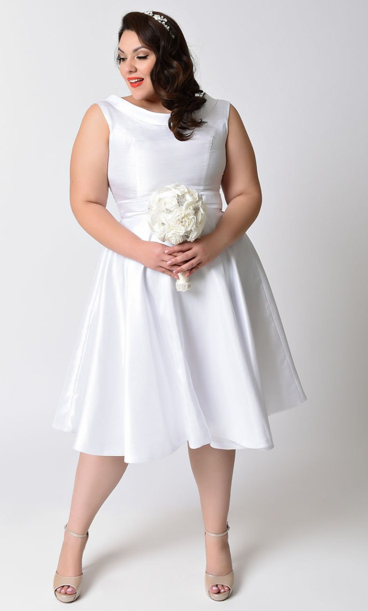 Plus_Size_1950s_Style_White_Sleeveless_Shantung_Suzette_Wedding_Dress_